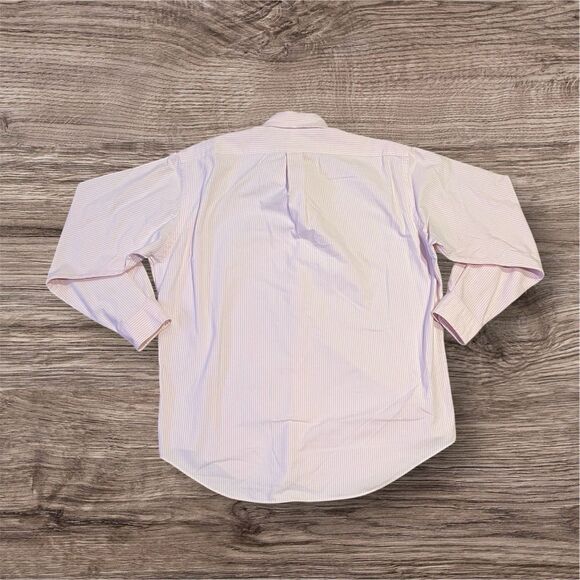 Ralph Lauren Classic Fit Button Up Pink White Stripe Pony Shirt Mens Size Large - Picture 2 of 5